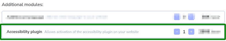 Widget accesibility checkout