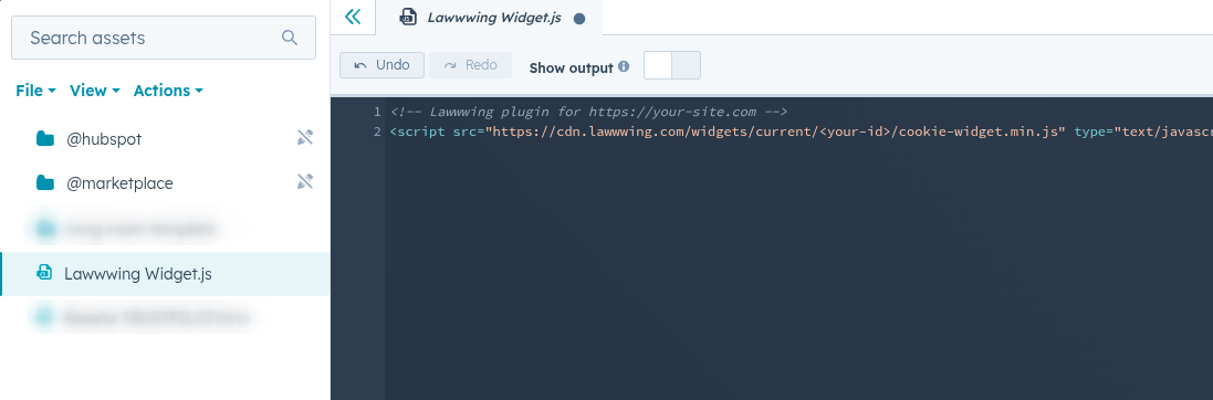 Hubspot Paste Code