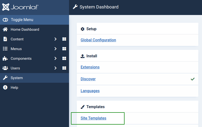 Site templates Joomla