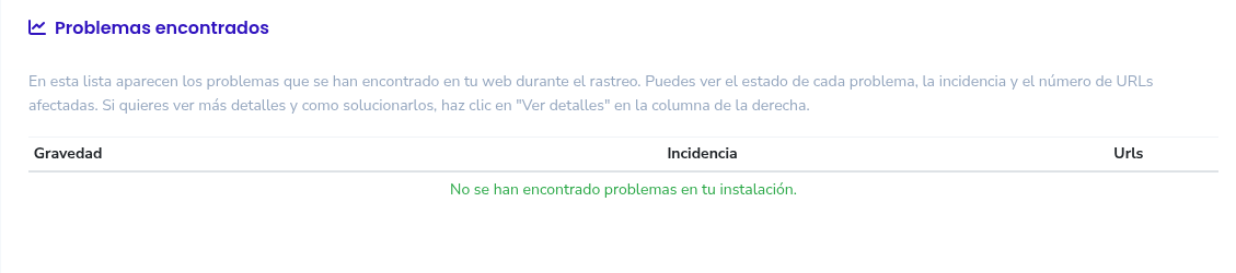 Resultados del diagnóstico automático