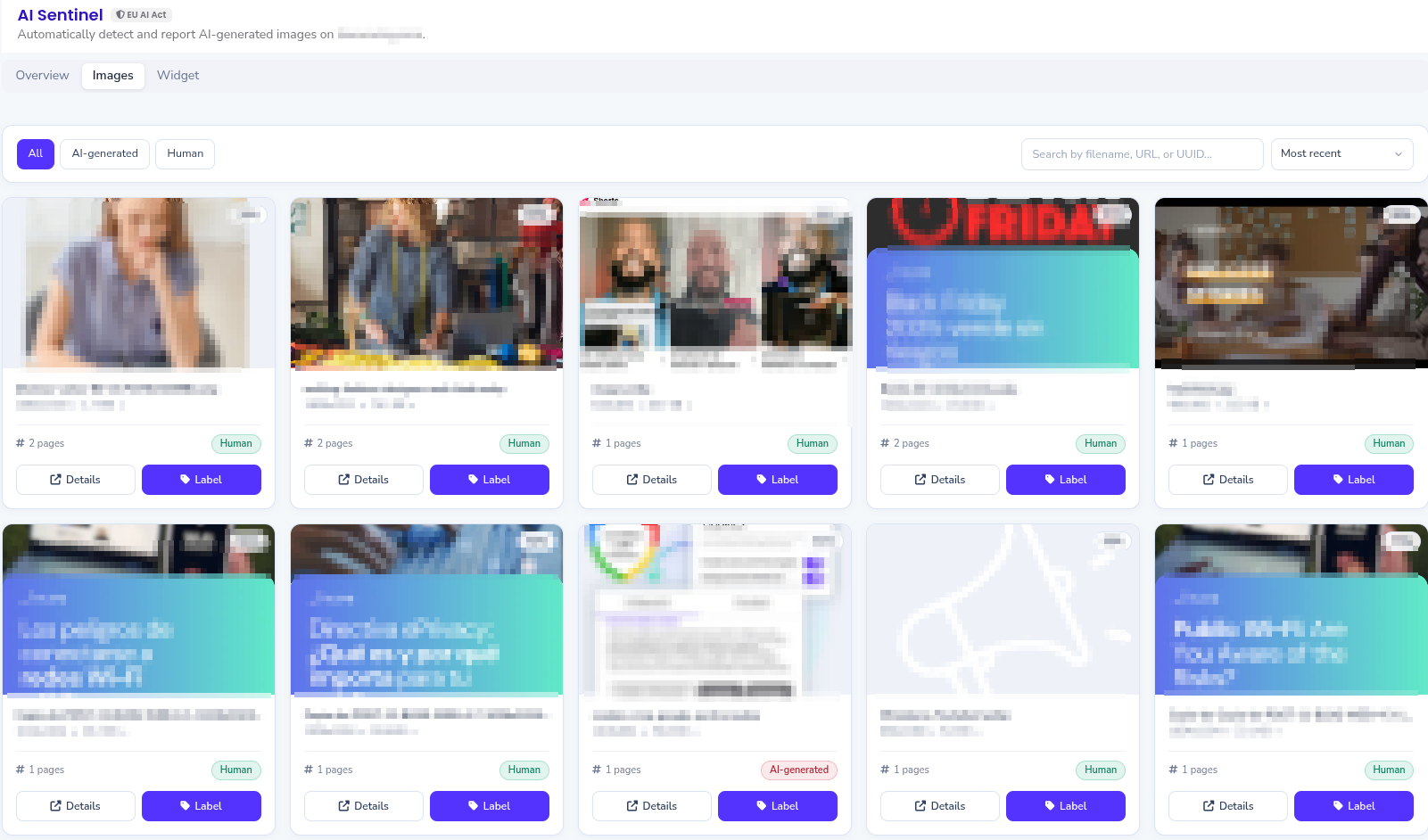 Dashboard AI Sentinel